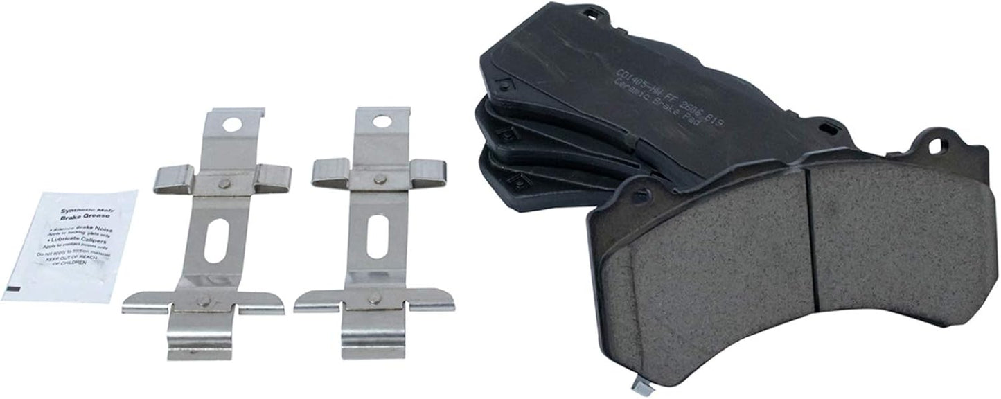 TRQ Front Posi Ceramic Brake Pad Kit for 2016-2018 ATS and More