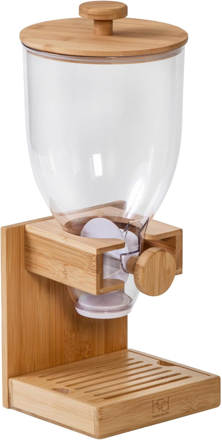 Bamboo Cereal Dispenser for Freshness and Easy Portion Control