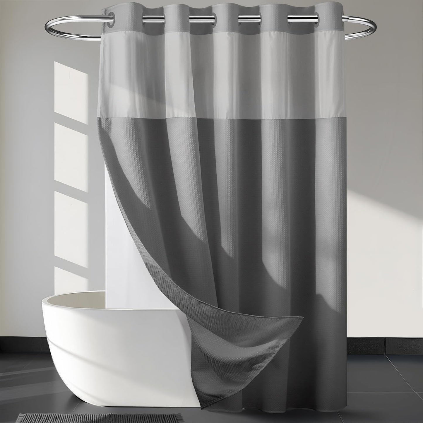 River Dream Heavyweight Dotted Waffle Weave Shower Curtain