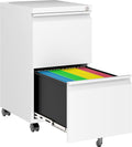 Assembled 2 Drawer File Cabinet on Wheels - Secure Under-Desk Storage