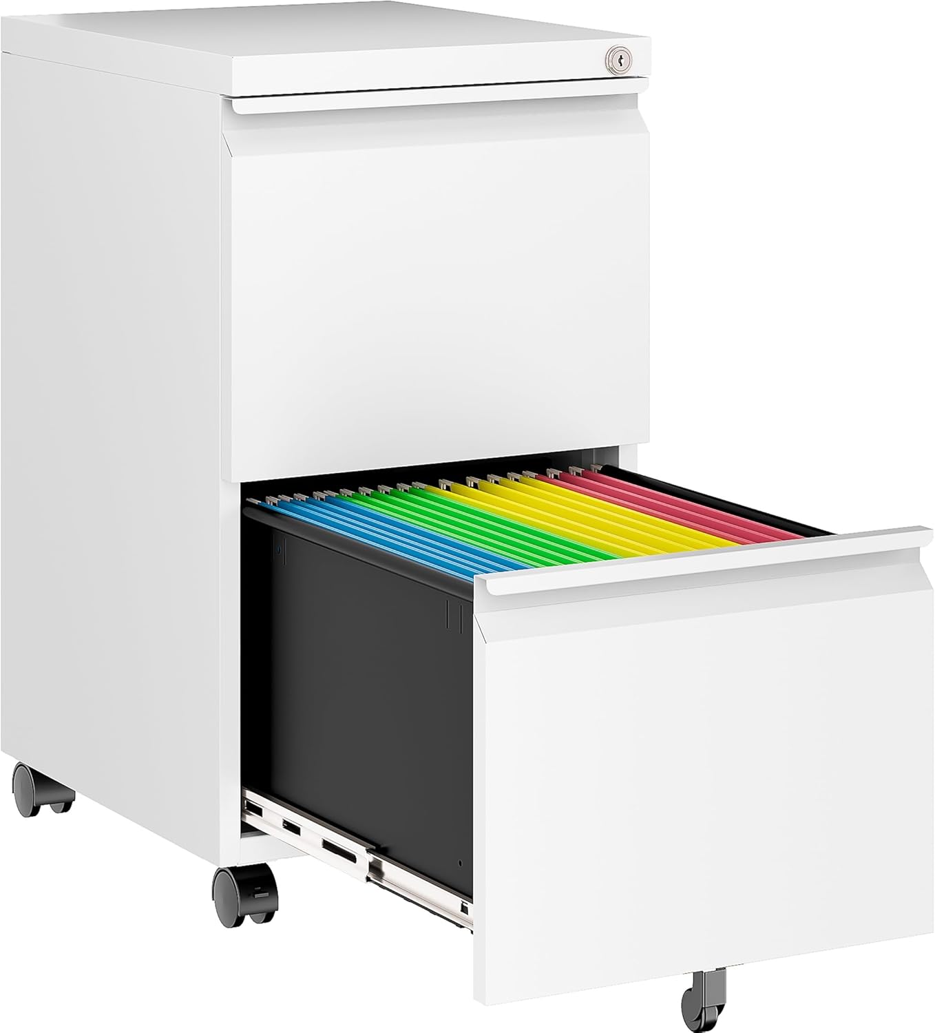 SISESOL 2 Drawer File Cabinet on Wheels for Secure Storage