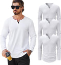 Mens V-Neck Shirt Longline Tee for Men - Soft Cotton Blend