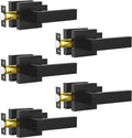Passage Door Lever 5 Pack Matte Black Interior Door Handles - Heavy