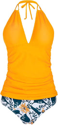 Yonique Womens Two Piece Tankini Swimsuit - Tummy Control V