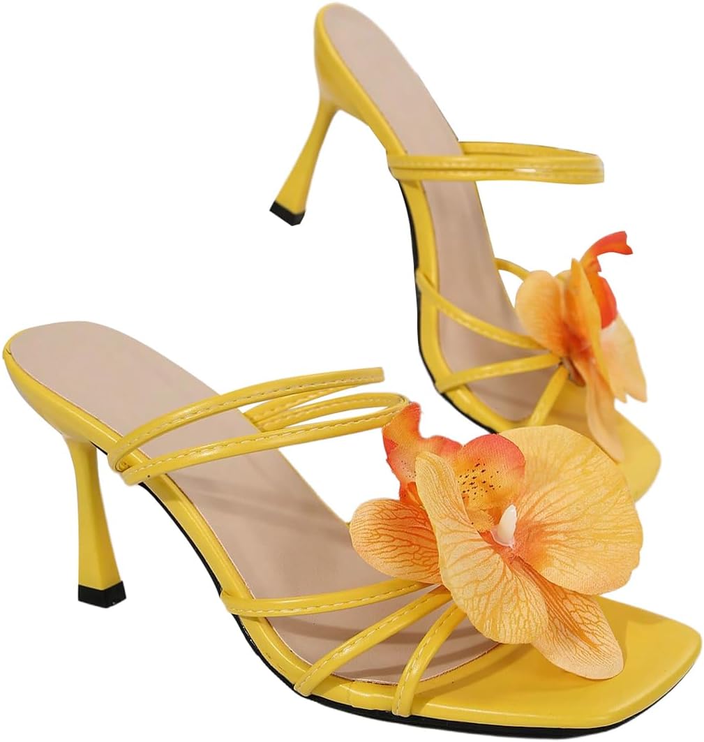 Open Toe Floral Kitten Heels for Women - Perfect Summer Sandals