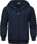 Men Sherpa Lined Zip Up Hoodie - Heavyweight Thick Fleece Jacket