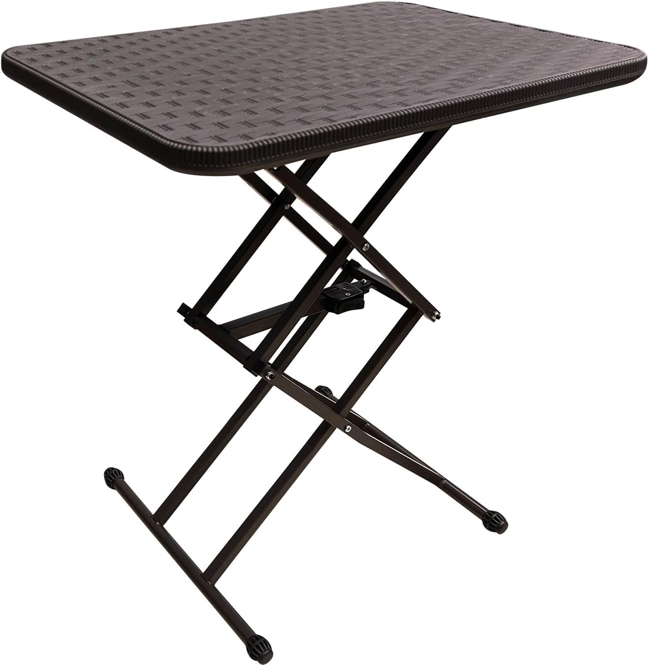 Portable Folding TV Tray: Easy Height Adjust & Stylish Rattan Pattern
