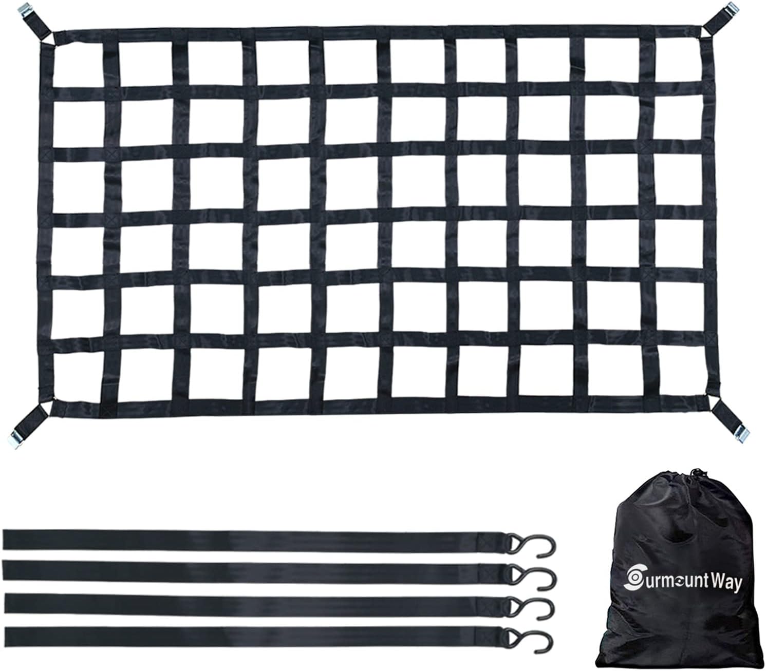 Surmountway Cargo Net for Pickup Truck Bed - Heavy Duty 1100LBS