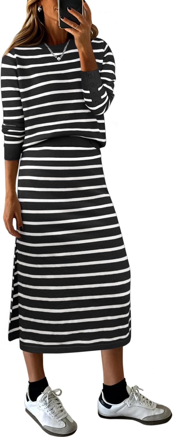 Stylish 2 Piece Skirt Set for Women - Fall Fashion 2025
