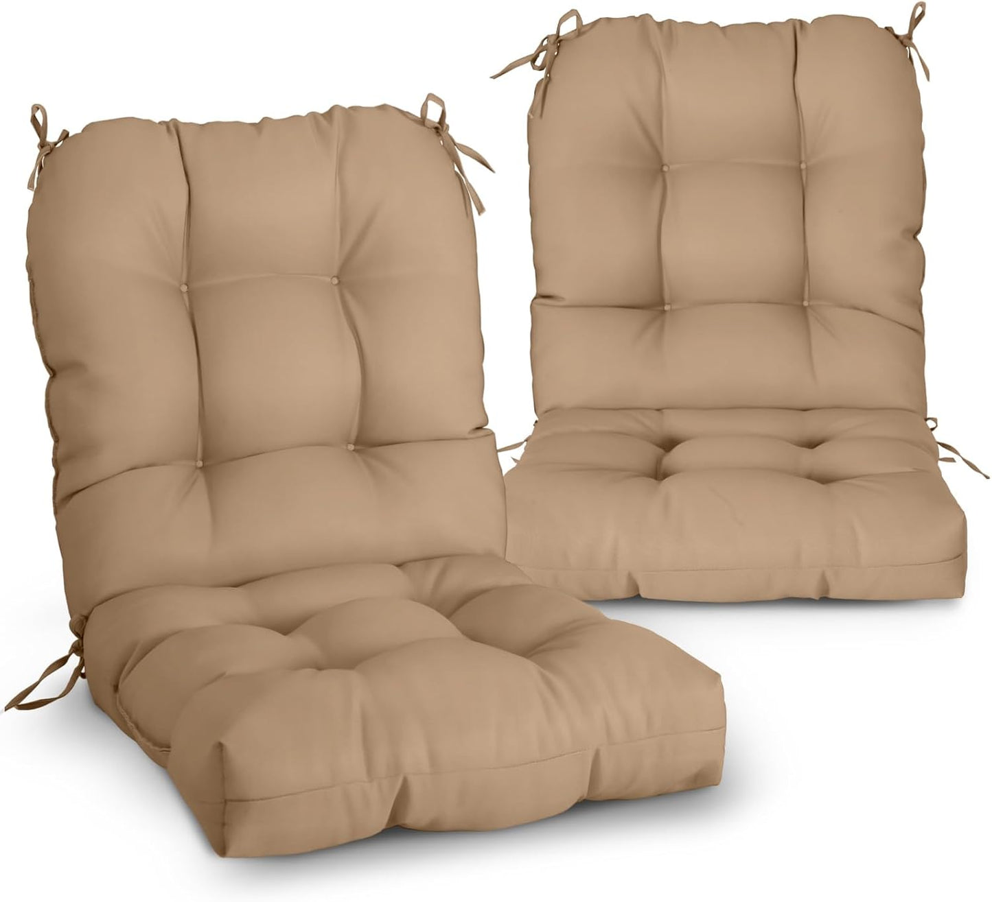 EAGLE PEAK Tufted Outdoor Indoor Chair Cushions Set of 2