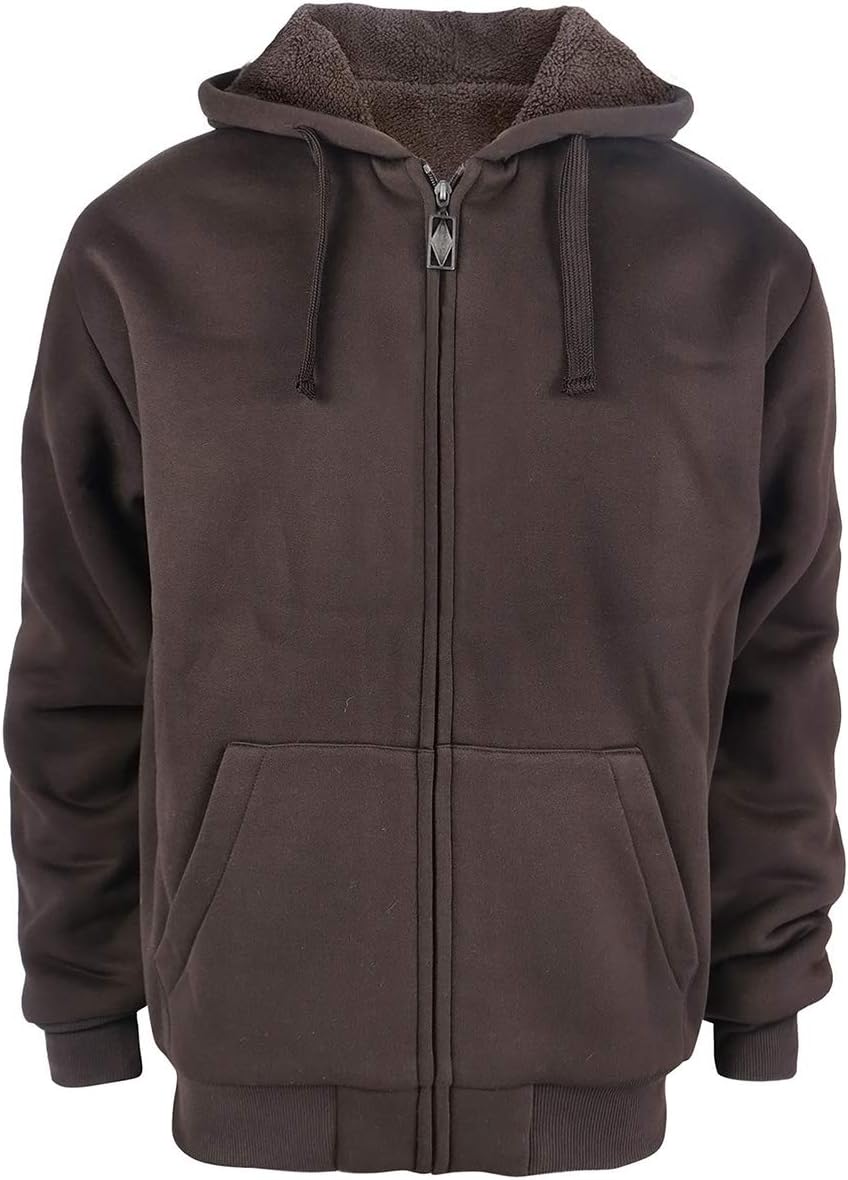 Heavyweight Sherpa Hoodies for Men - Warm Full Zip Sweatshirts