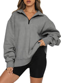 BLENCOT Women's Half Zip Quilted Sweatshirt - Cozy Fall Layer