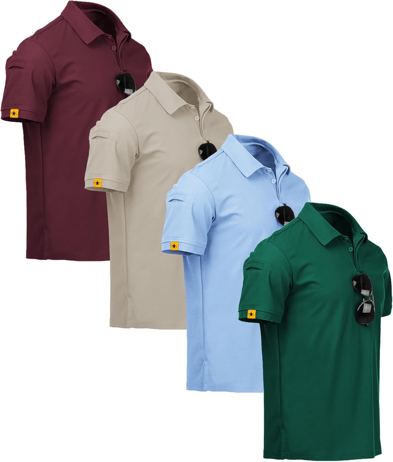 ZITY 4 Pack Mens Polo Shirt for Sports and Casual Wear