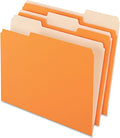 Two-Tone Color File Folders Letter Size, Orange 1/3 Cut - Durable