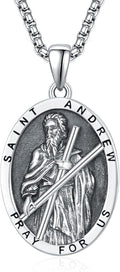 Durable Amulet Necklace for Men with 925 Sterling Silver Medals