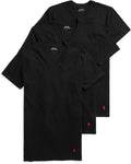 POLO Men's Slim Fit Cotton V-Neck Undershirt 3-Pack - Moisture Wicking
