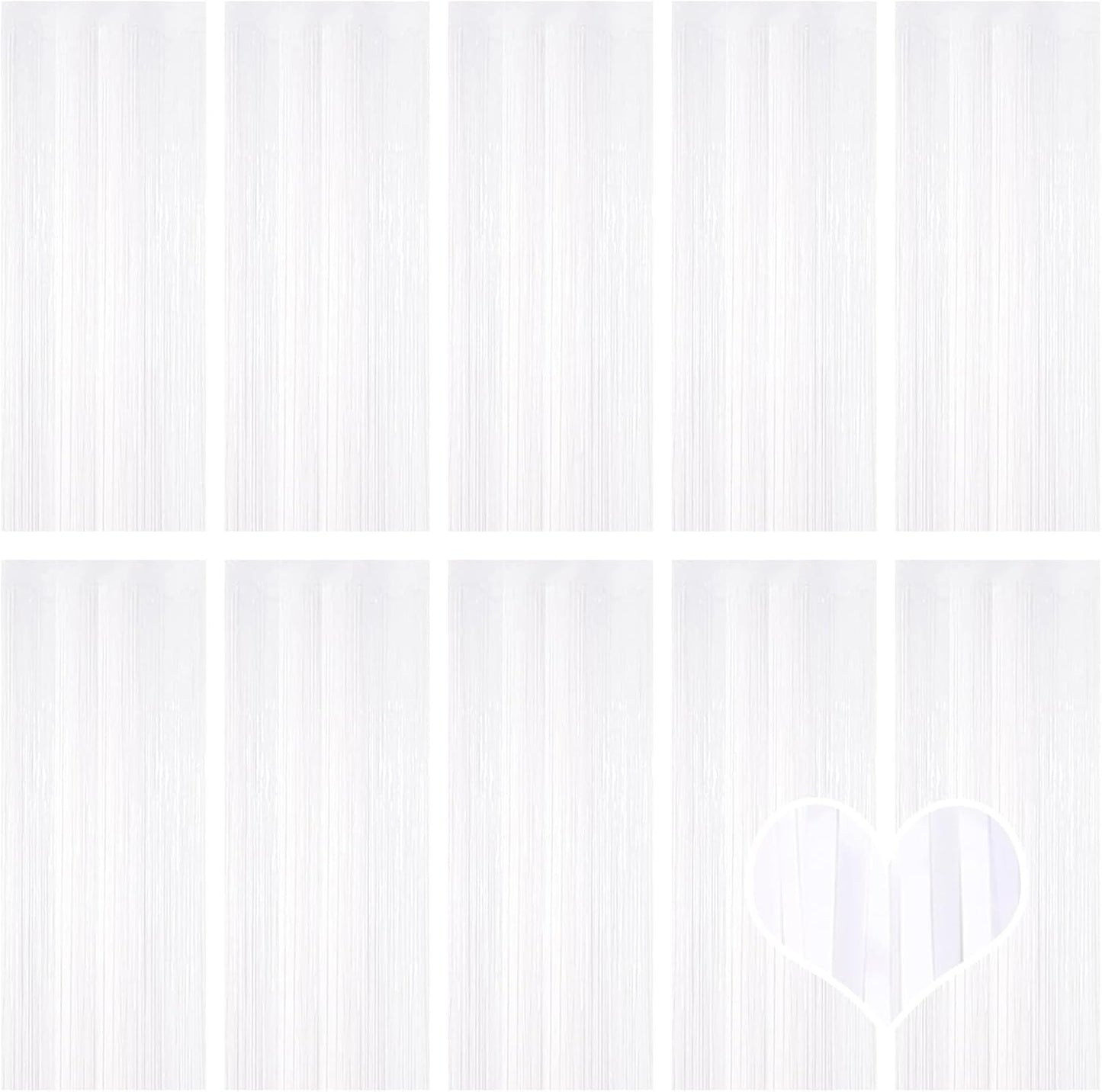 Sparkling White Tinsel Curtains - Perfect Party Decoration!