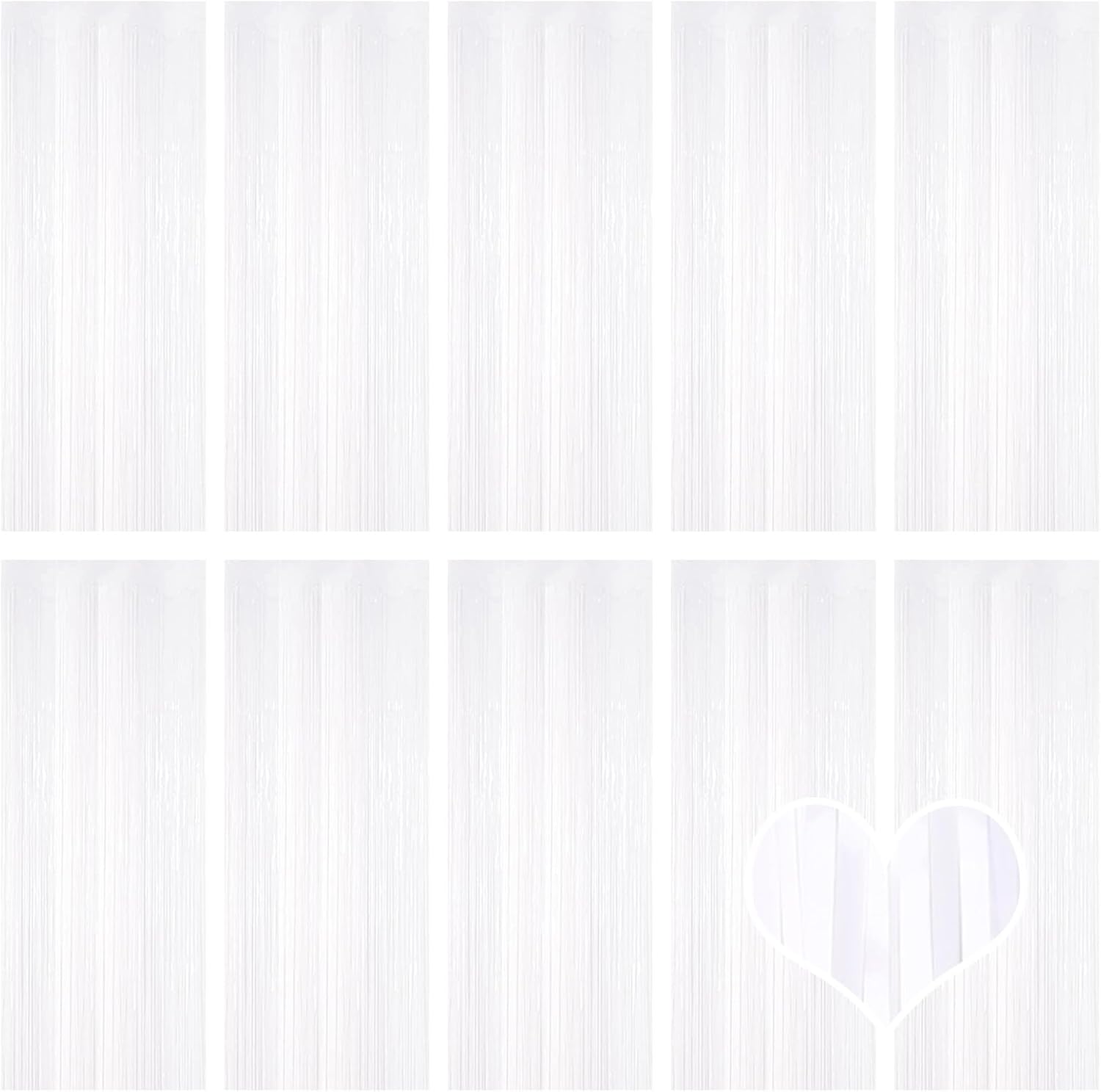 Sparkling White Tinsel Curtains - Perfect Party Decoration!