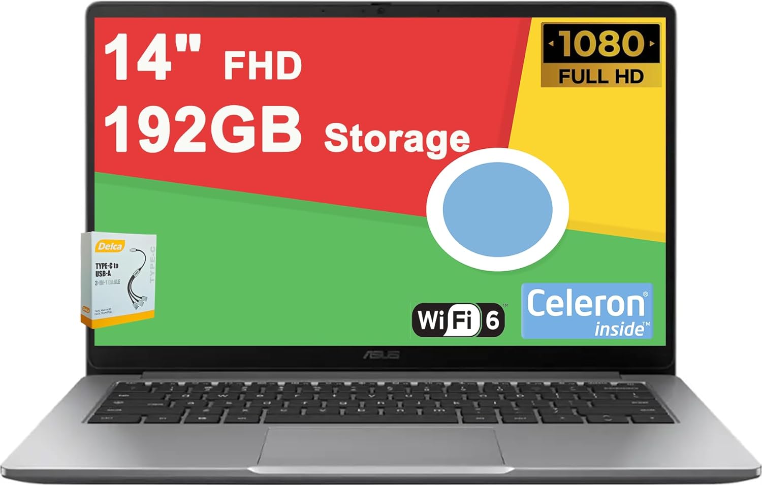 ASUS Chromebook CX14 Lightweight Student Laptop with FHD Display