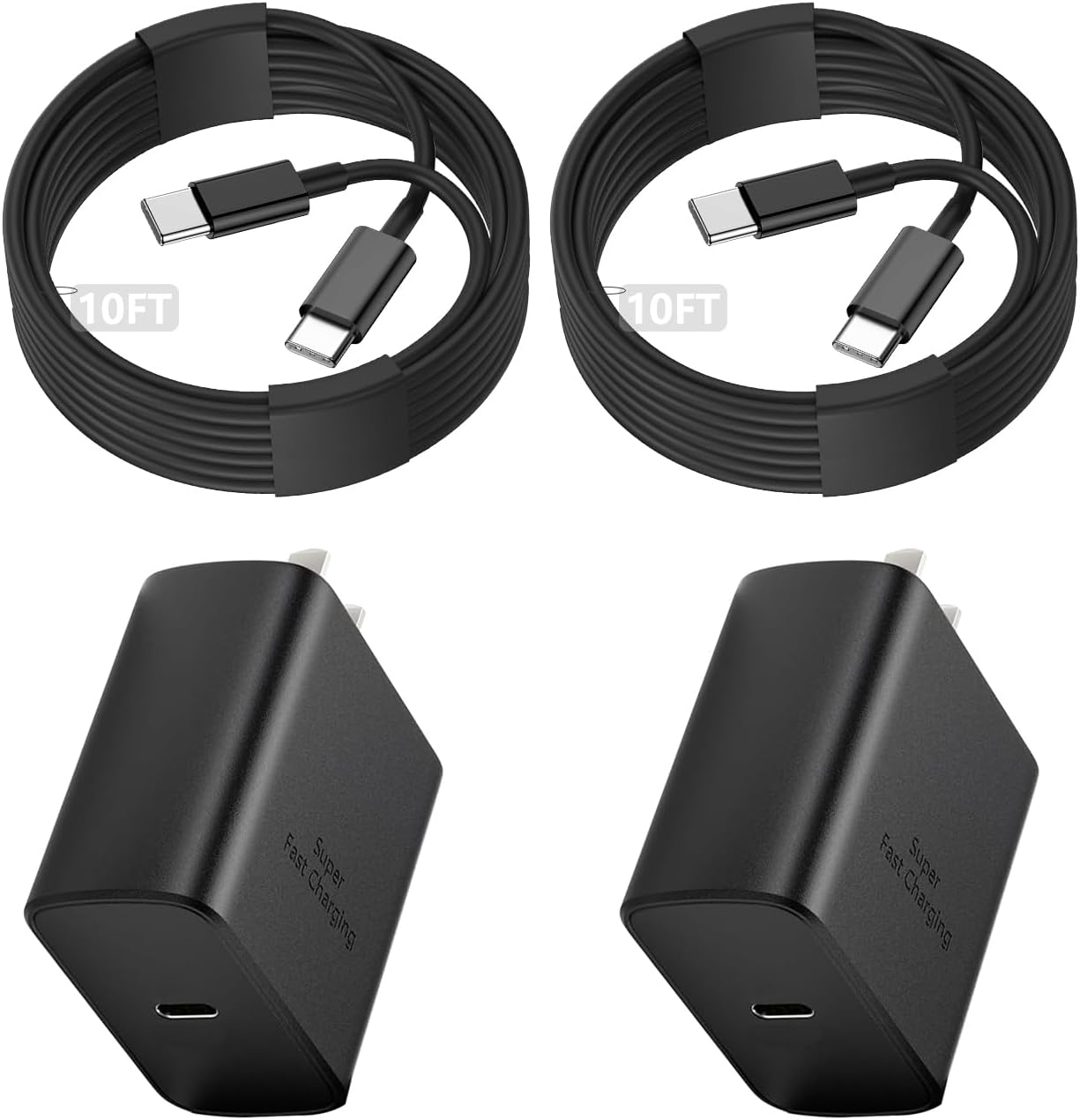 45W Super Fast Type C Charger with 10FT USB C Cable for Samsung