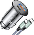 AINOPE 67.5W Car Charger USB C Fast Charging - Mini Compact Dual Port