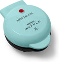 Nostalgia MyMini Electric Waffle Maker - Versatile 5-Inch Surface for Delicious Treats - Aqua