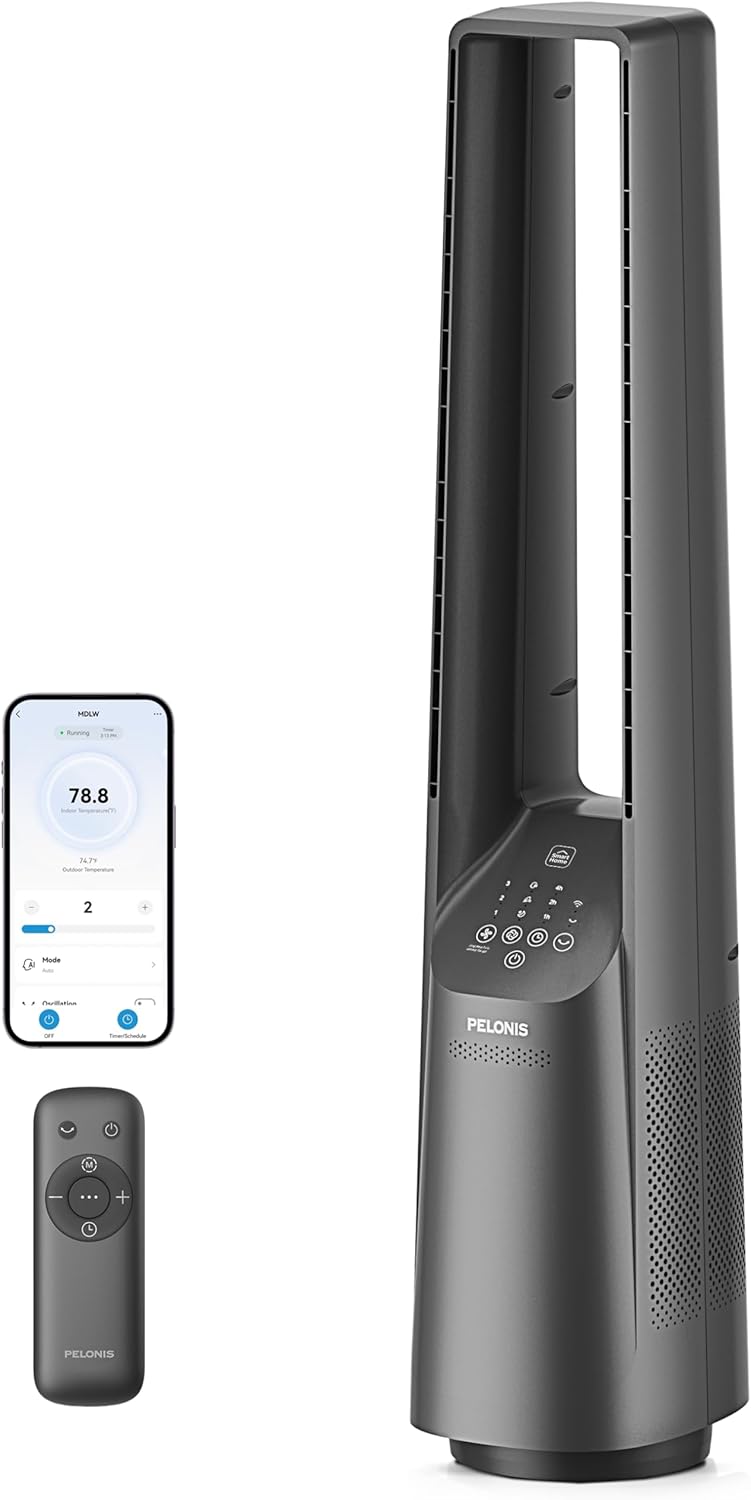 PELonis 40in Smart Bladeless Tower Fan - Ultra-Quiet and Safe