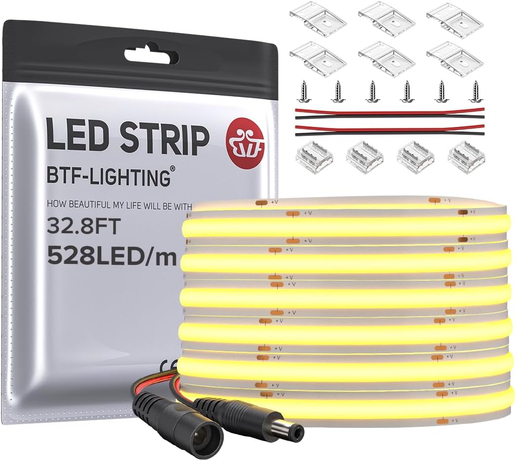 BTF-LIGHTING FCOB COB LED Strip 528LED/m for Indoor Decor