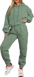 Womens 2 Piece Fleece Sweat Set Hoodie & Joggers - Cozy Fit