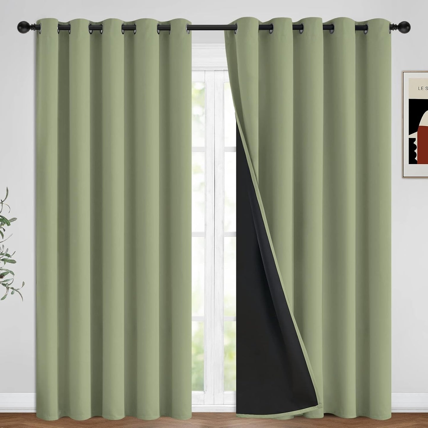 Yakamok 100% Blackout Curtains for Bedroom and Living Room