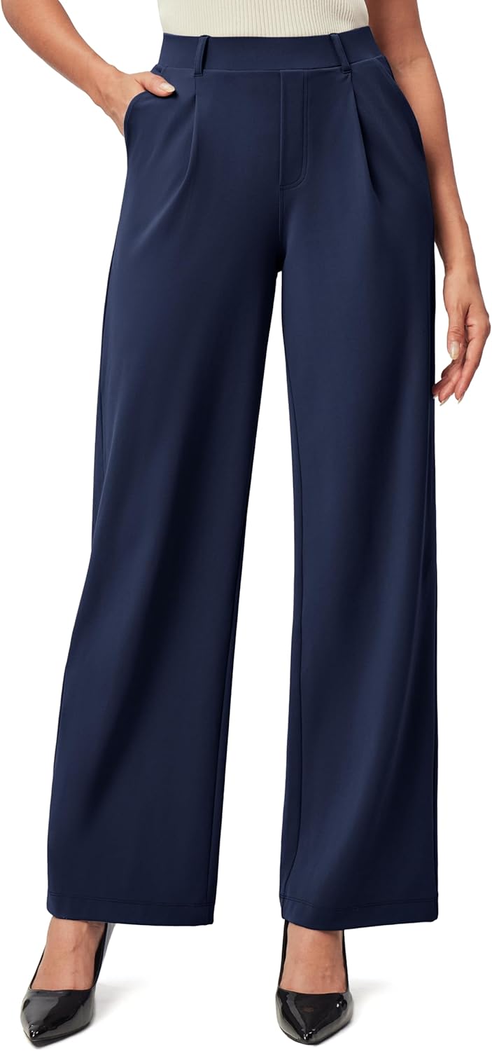 IUGA Womens Dress Pants Wide Leg High Waisted Work Trousers