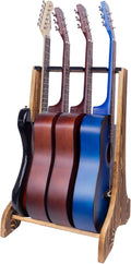 4 Multiple Guitar Stand Racks - Wooden 4-Holder Display for Guitars