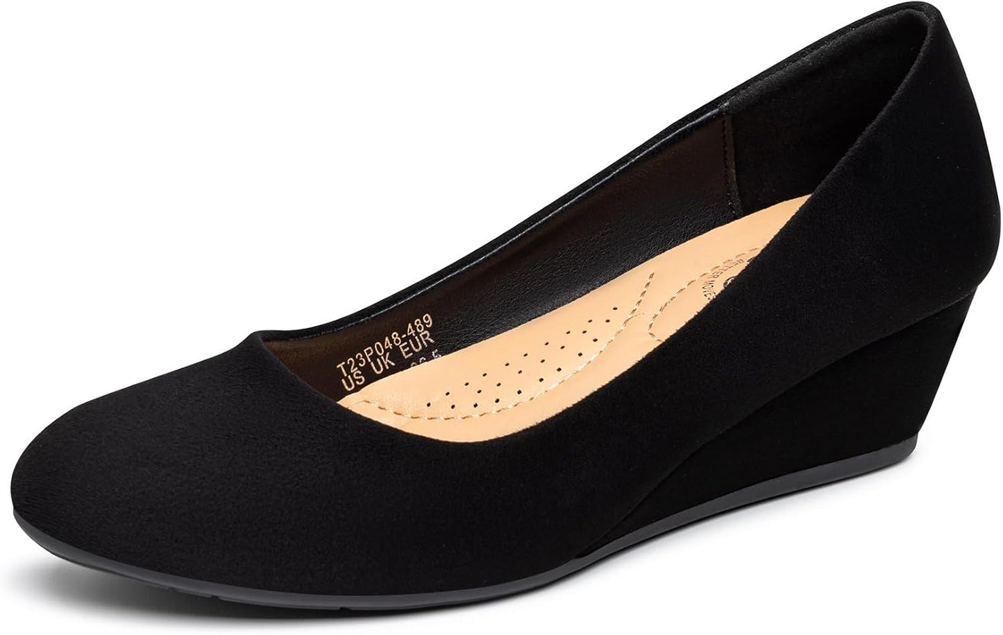 Trary Women's Wedge Heels for Comfortable Round Toe Pumps