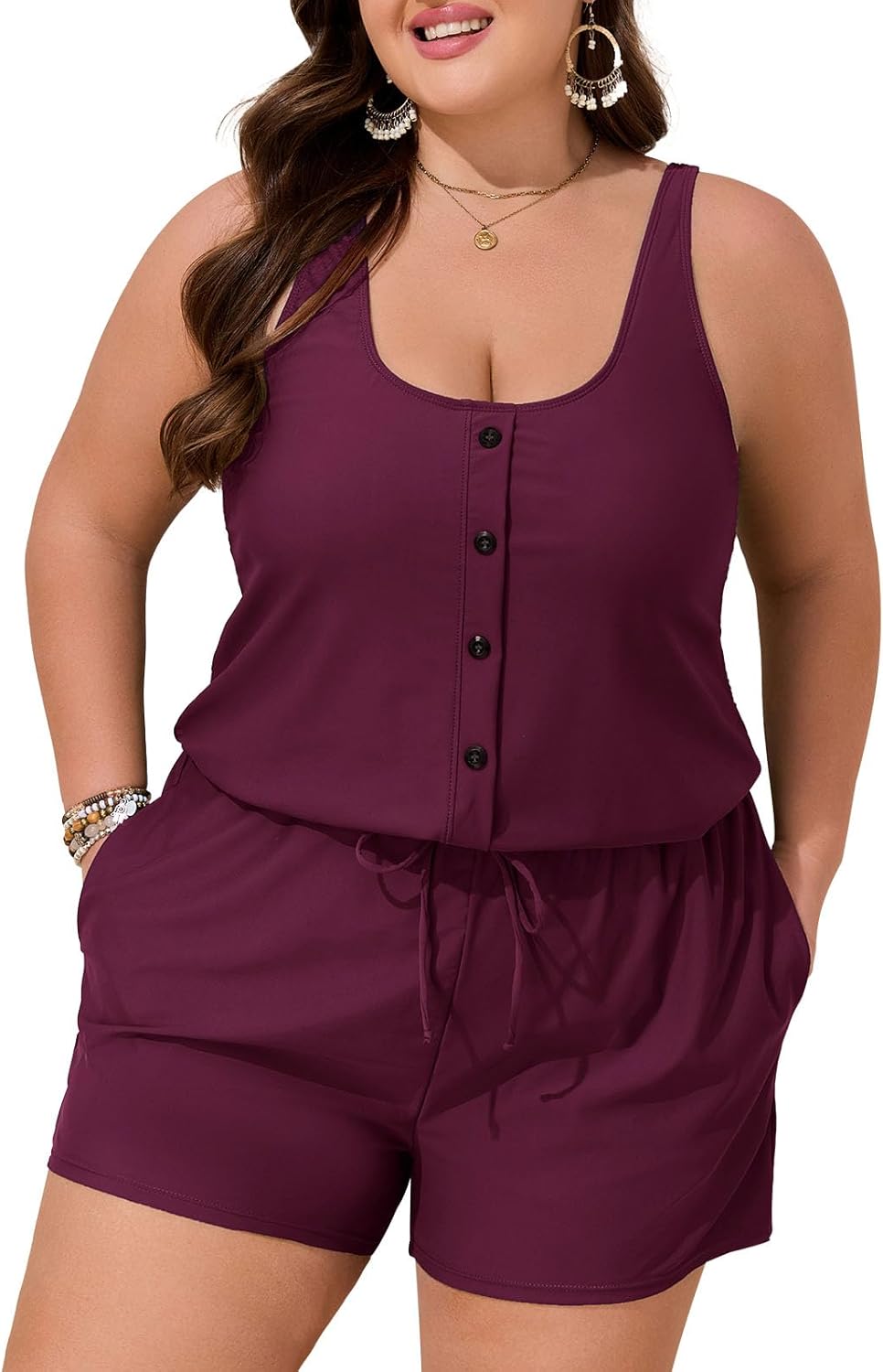 Summer Mae Plus Size Swim Romper One Piece Swimsuit for Women