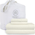 100% Cotton King Size Sheets Set Ivory - 4 Pc Deep Pocket King