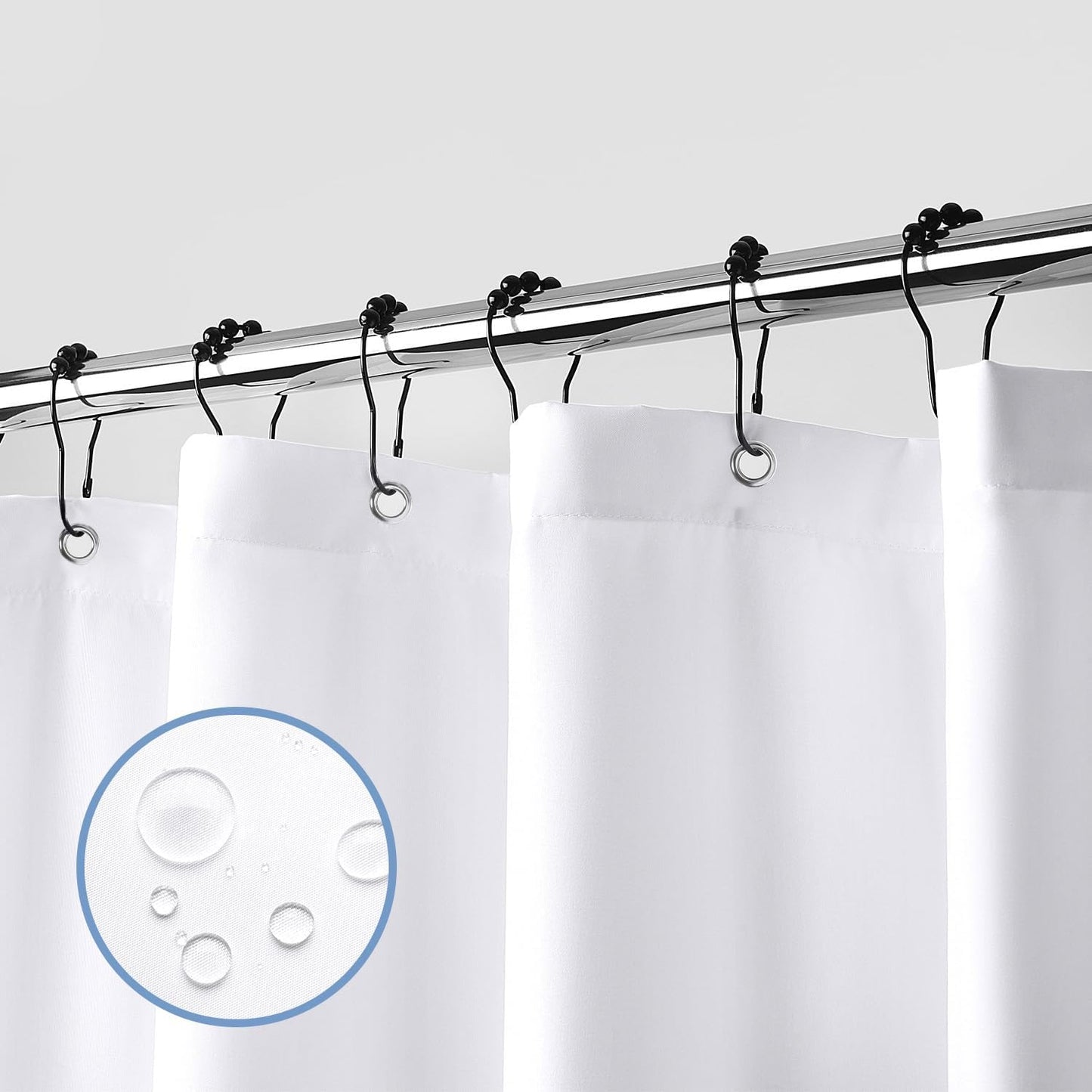downluxe Waterproof Shower Curtain - Ultra-Soft with 3 Magnets