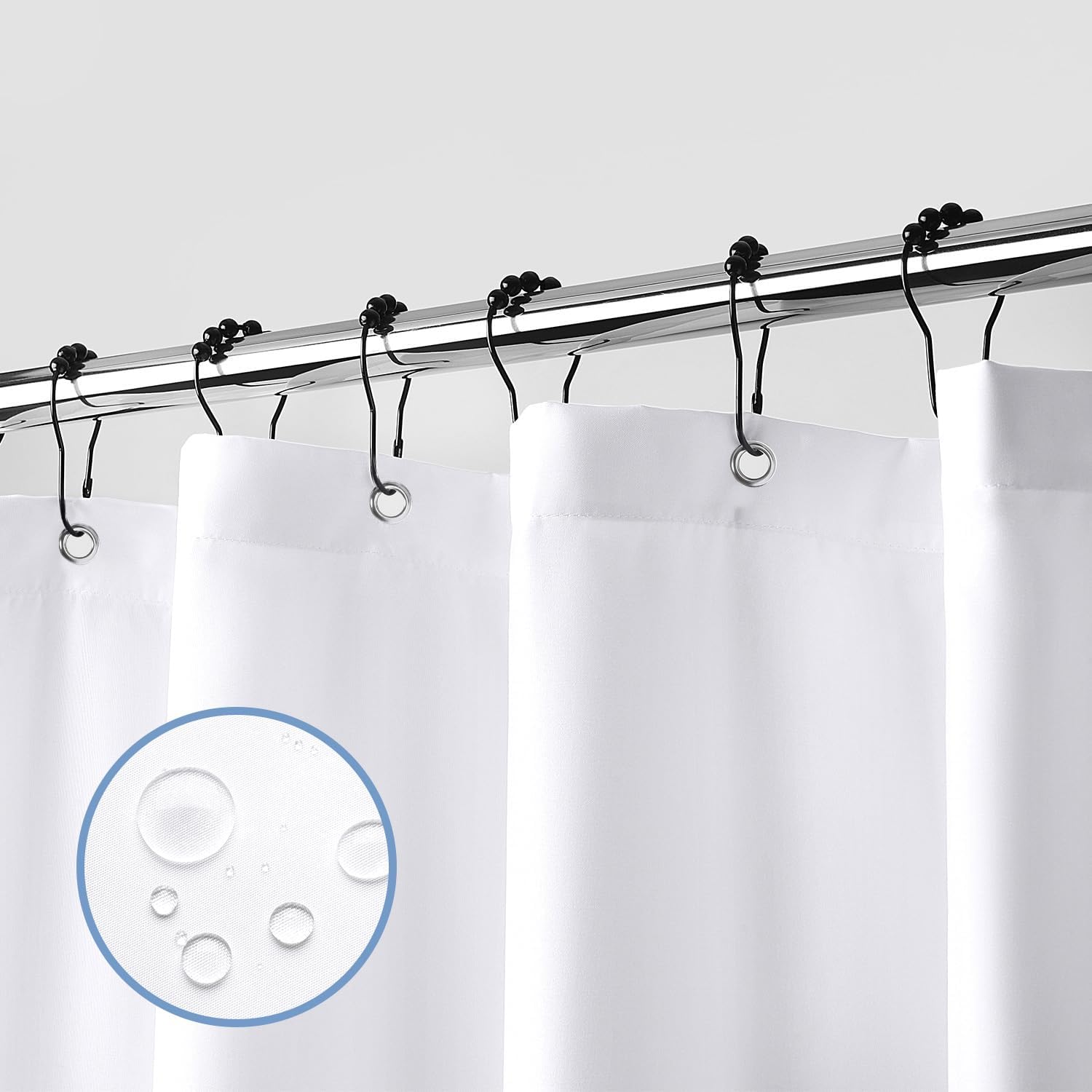 downluxe Waterproof Shower Curtain - Ultra-Soft with 3 Magnets