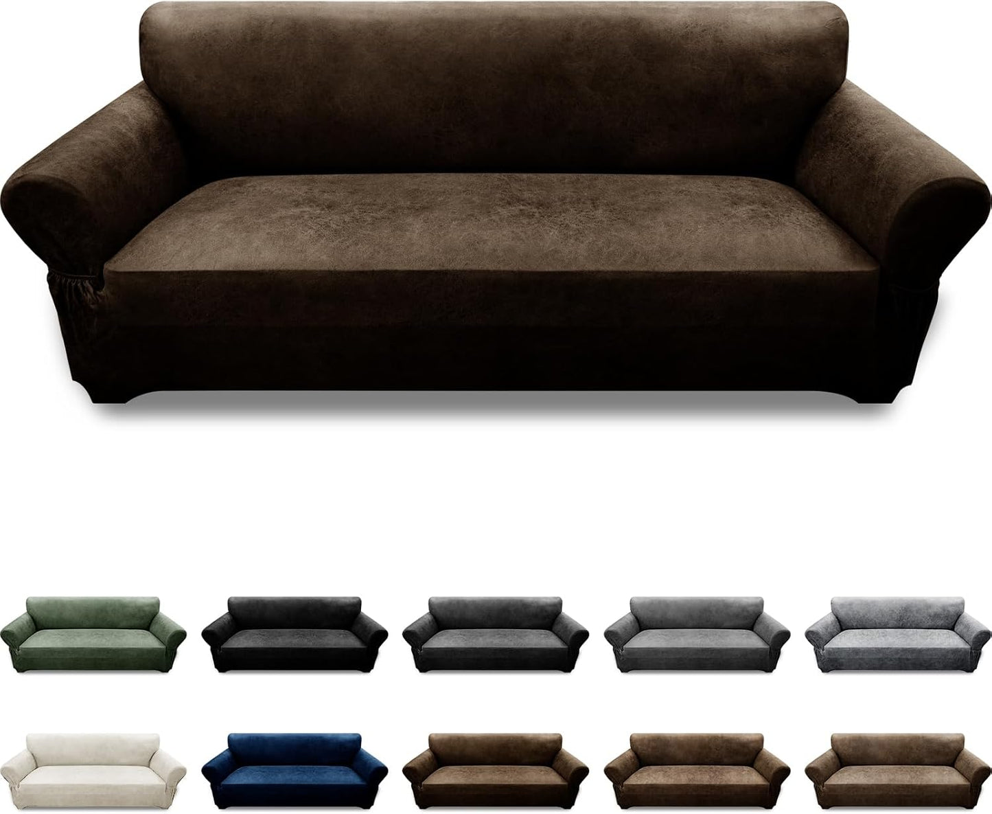Couch Cover Leather Look 3 Seater Slipcover for Stylish Protection