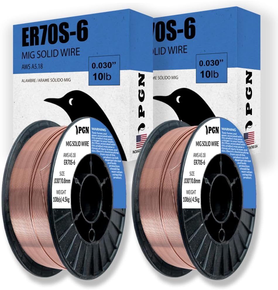 PGN Solid MIG Welding Wire ER70S-6 0.030 Inch 10 Pound Spool