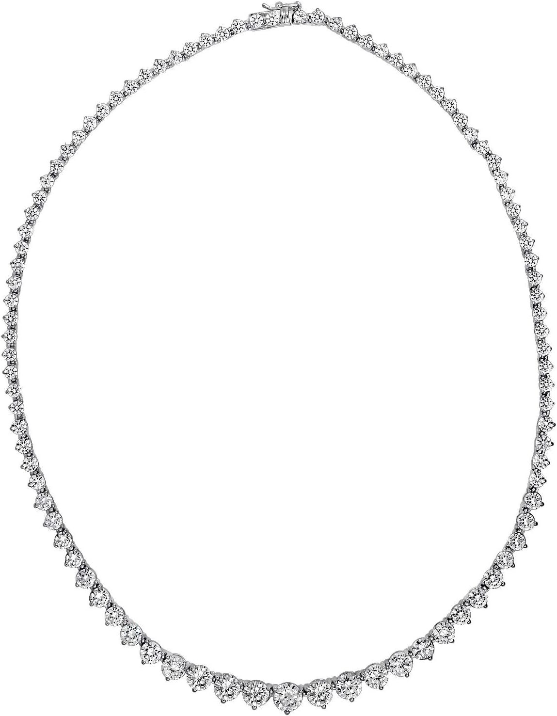 Timeless 17in Graduated Riviera Necklace with Pink Cubic Zirconia
