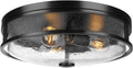 16 Inch Flush Mount Ceiling Light with Seeded Glass - Modern Farmhouse