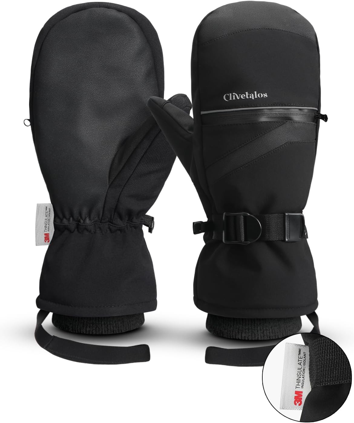Clivetalos Insulated Ski Mittens - Stay Warm & Dry!