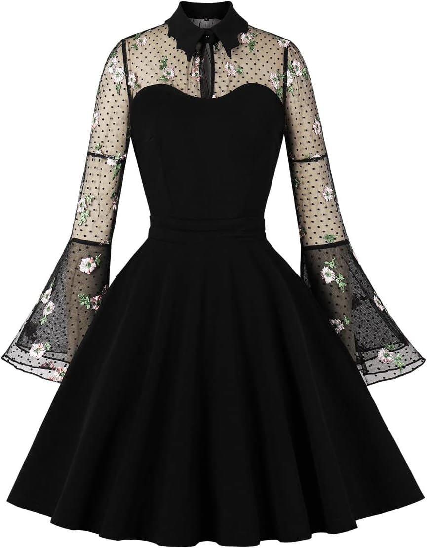 Vintage Polka Dot 1950s Audrey Retro Rockabilly Dress for Women
