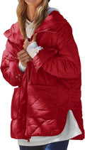 Quilted Puffer Jacket Hooded Long Sleeve Zip Up - Lightweight Warm but