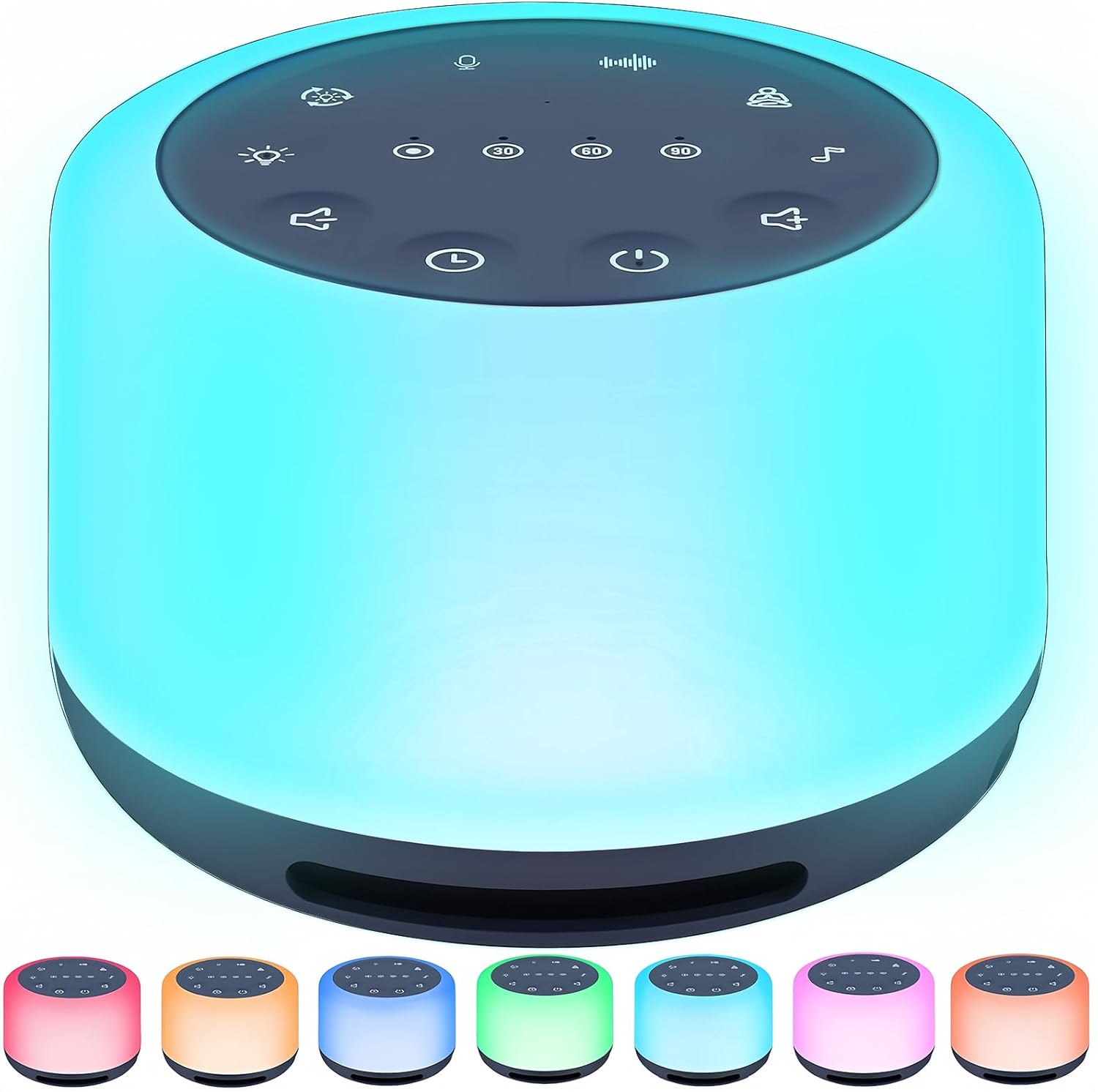 3-in-1 White Noise Machine: 30 Soothing Sounds, 7 Night Light, Wireless Speaker