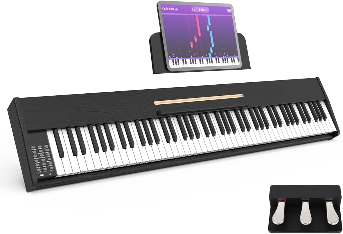88 Key Digital Piano Keyboard with Weighted Action and Rhythms