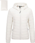 Women's Packable Lightweight Full-Zip Puffer Jacket with Hood - Cozy
