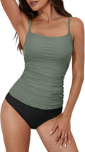 Eomenie Women's Tankini Tummy Control Two Piece Swimsuit - Full giving