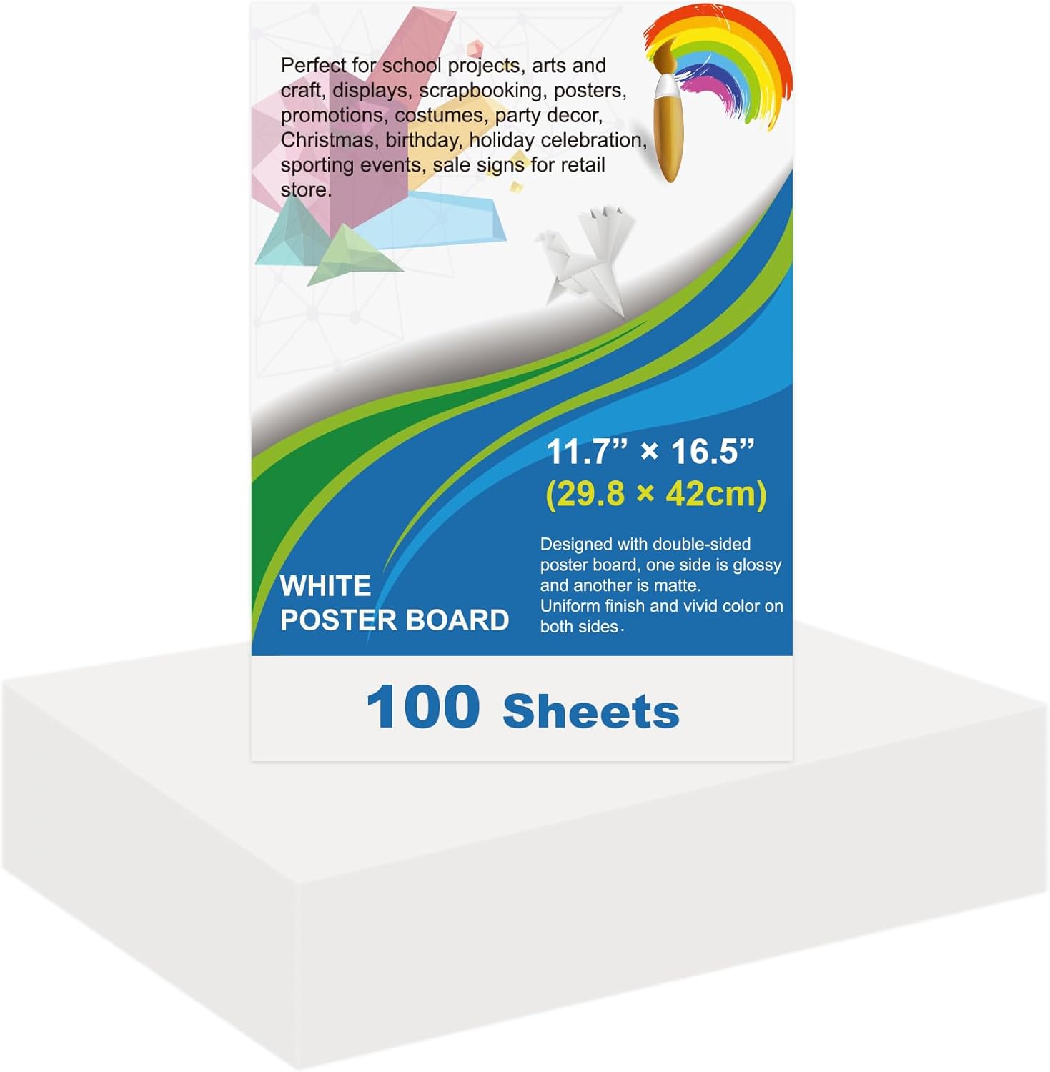100 Pcs White Poster Board Paper for Arts Crafts and Projects