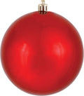 4 in Red Shiny Ball Christmas Ornament 6-Pack - Shatterproof Holiday